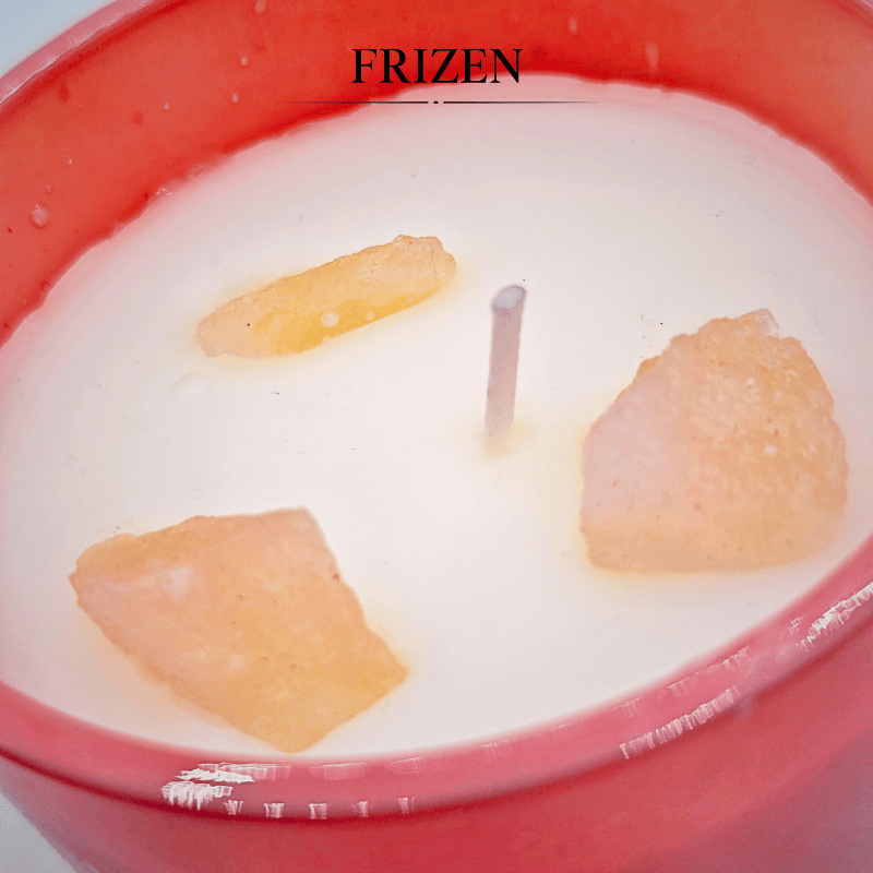 Scented Stone Candle ( Fresh Linen Pink )